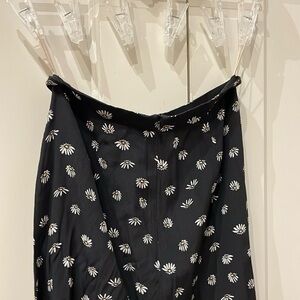 Aritzia Wilfred Black Floral Daisy Midi Skirt